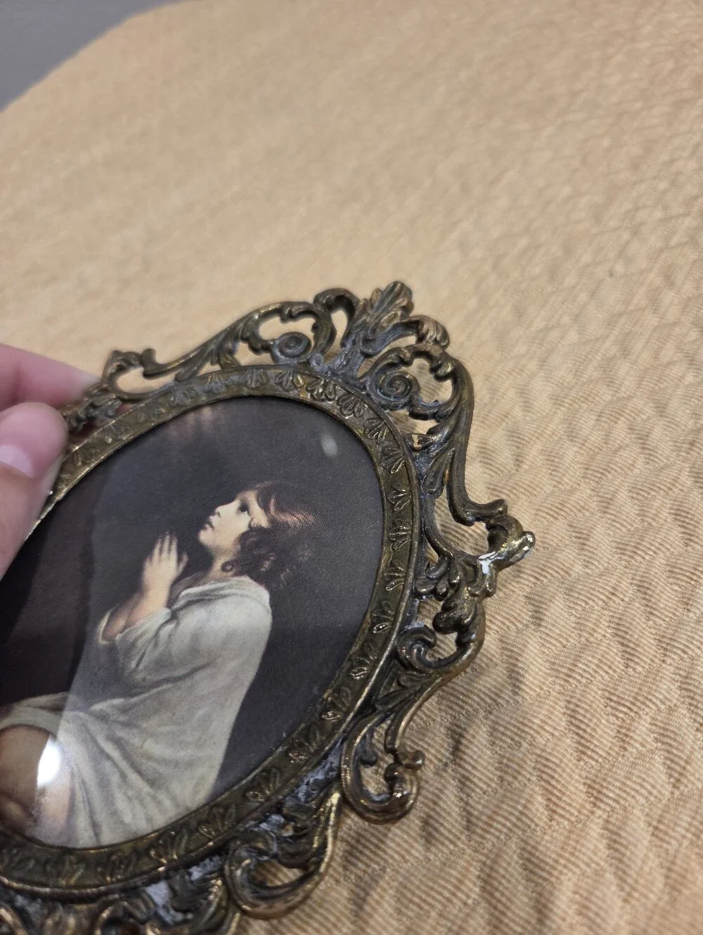 Vintage Italian Miniature Oval Pair Of Picture Frames